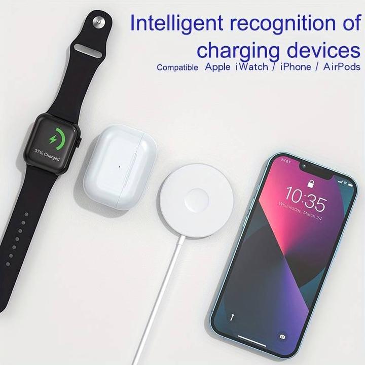 Image du produit PhoneLook Chargeur magnétique Qi MagSafe 3 in1 wireless charging pour iPhone / Apple Watch / AirPods & USB-C