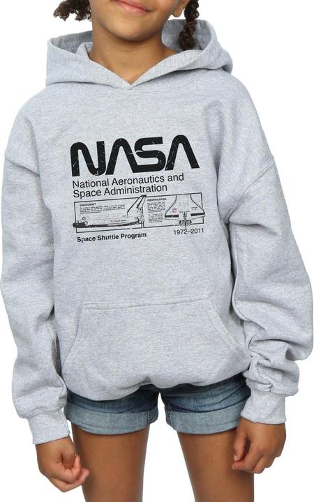 Actual product image Nasa Girls Classic Space Shuttle Hoodie (152, 158)