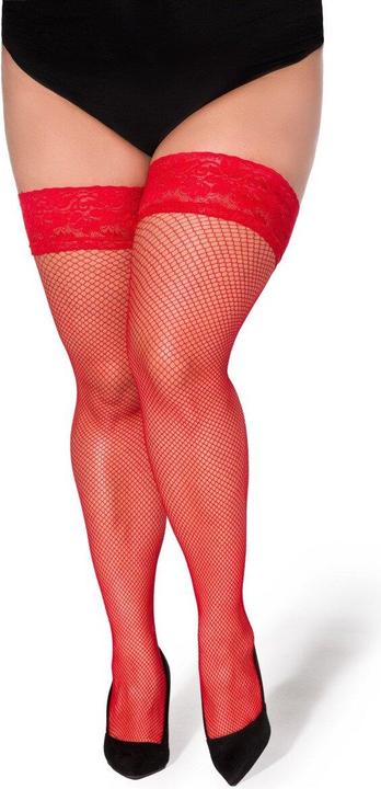 Produktbild Legg Story halterlose Netz-Strümpfe Christina rot T9/10