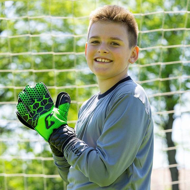 Produktbild Catch & Keep Fussballhandschuhe Kralle Junior Pro 3.0 Gr. 6 Grün Torwart Keeper Goalie Handschuhe (6)