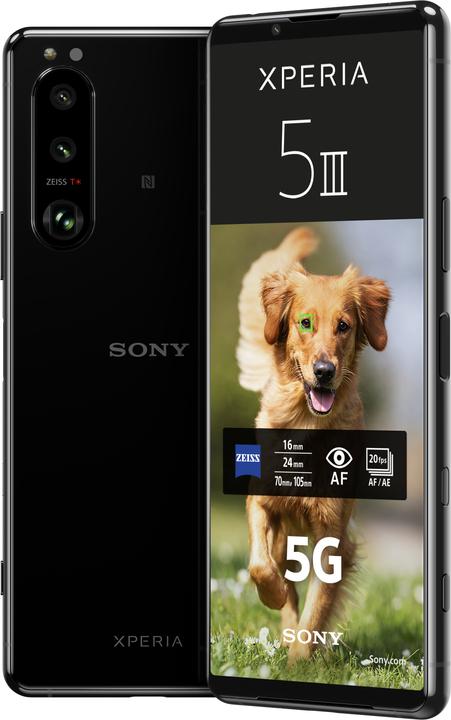 Image du produit Sony Xperia 5 III (128 Go, Noir, 6.10", Double SIM hybride, 12 Mpx, 5G)