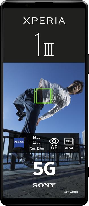 Image du produit Sony Xperia 1 III (256 Go, Noir, 6.50", Double SIM hybride, 12 Mpx, 5G)
