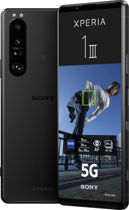 Image du produit Sony Xperia 1 III (256 Go, Noir, 6.50", Double SIM hybride, 12 Mpx, 5G)