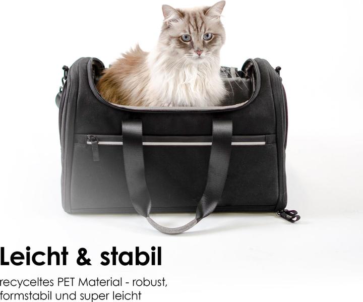 Actual product image LucyBalu CHECK-IN Katzentransporttasche (Cat, Reflectors, Washable, Breathable, Foldable)