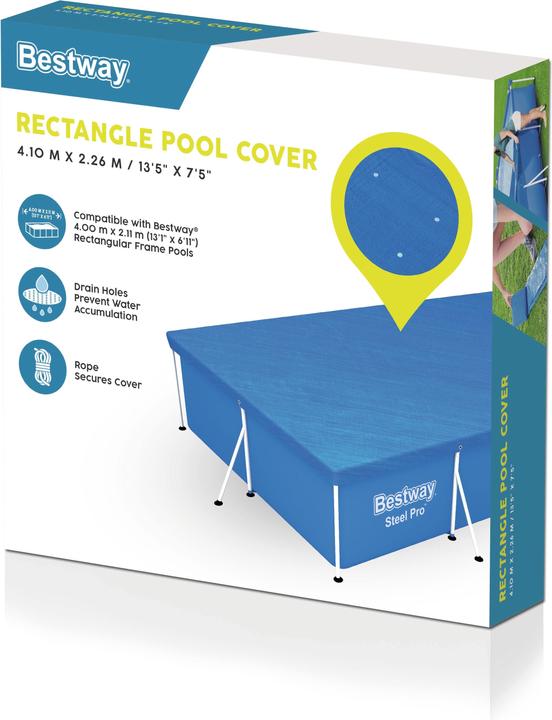 Image du produit Bestway Bâche de piscine rectangulaire pour piscines hors sol de 4,00 m x 2,11 m