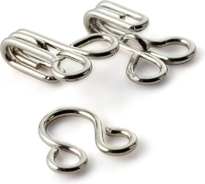 Produktbild Prym Federhaken und augen, silber Nr. 3, Karte 12 Stk.