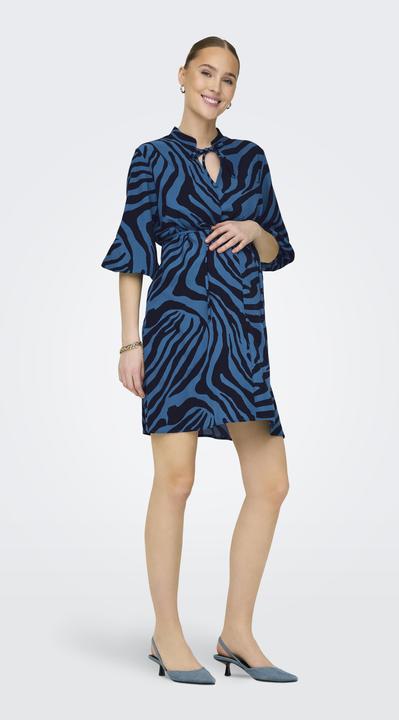 Produktbild Only Maternity Normal geschnitten V-Ausschnitt Elastische Bündchen Ballonärmel Kurzes Kleid Kleid (M)
