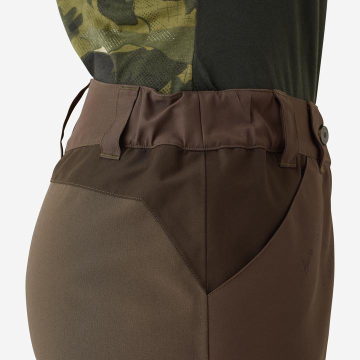 Image du produit Solognac Pantalon chasse femme impermeable 500 marron poches cargo (40, 42)