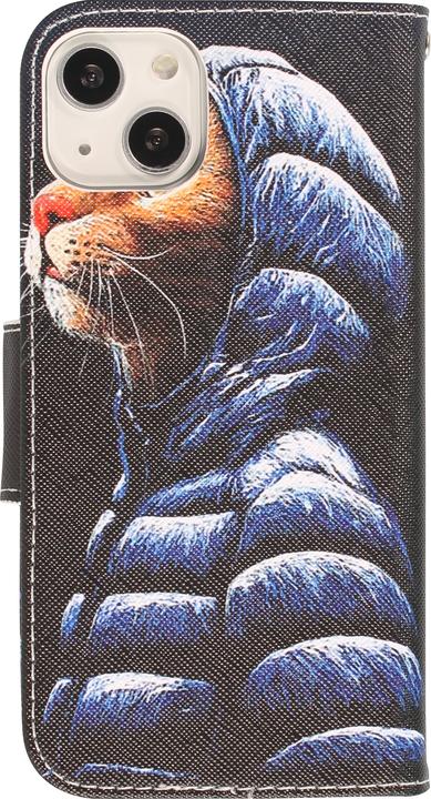 Actual product image PhoneLook Fourre Premium Wallet flip fermeture magnétique et porte-carte Chat en doudoune (Apple iPhone 13)