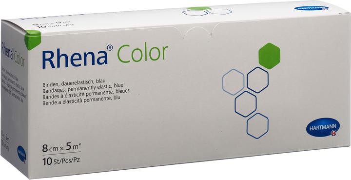 Produktbild Rhena Color Elastische Binden 8cmx5m blau offen