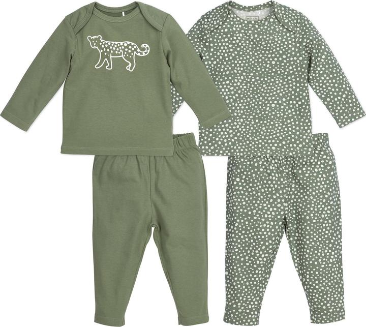 Meyco 2-pack babypyjama Cheetah forestgreen mt. 62/68 (62, 68)