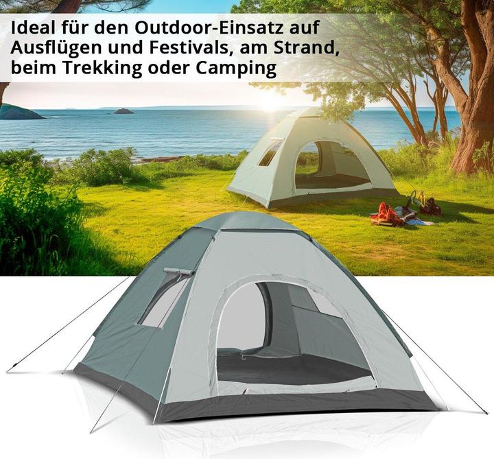 Produktbild Stahlwerk Campingzelt Z-200 ST 200 x 200 cm selbstaufbauendes Pop-Up-Zelt (1.40 kg, 3 Personen)
