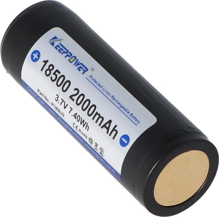 Actual product image Keeppower Battery 18500, protected (1 pcs., 18500, 2000 mAh)