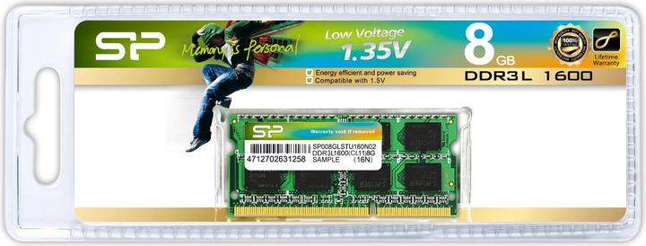 Image du produit Silicon Power SP008GLSTU160N02 (1 x 8GB, 1600 MHz, RAM DDR3L, SO-DIMM)