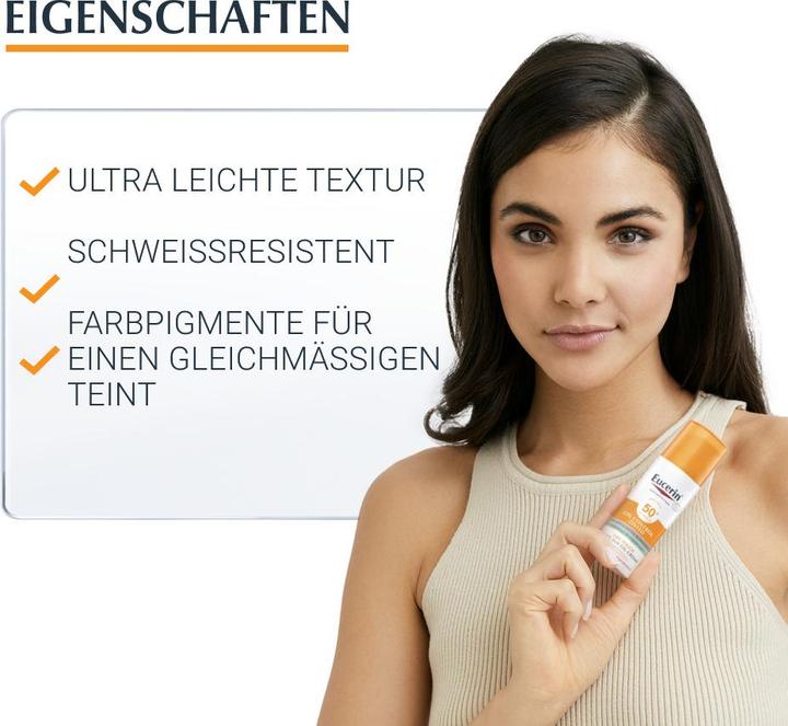 Immagine prodotto Eucerin SUN Face Oil Control Gel-Crema colorata leggera SPF 50+ (Crema solare viso, SPF 50+, 50 ml, 99.52 g)