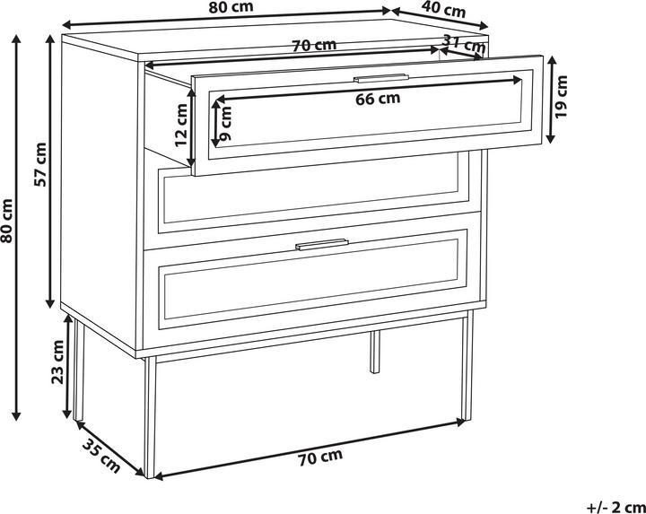 Actual product image Beliani Pasco (80 x 40 x 80 cm)