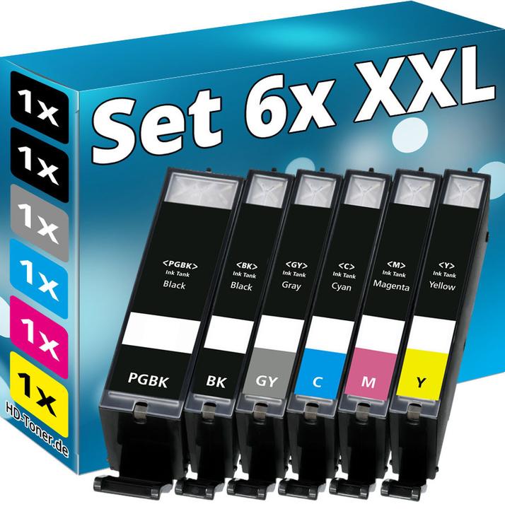 Actual product image Druckfuxx 6x XL TINTE PATRONEN Chip für CANON PIXMA MG6350 MG7150 MG7550 IP8750