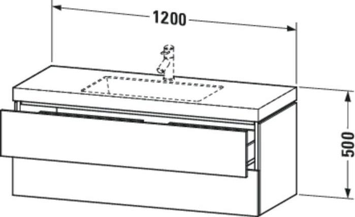 Image du produit Duravit Meuble sous-vasque L-CUBE avec lavabo Vero Air 500x1200x480mm o HL NB na