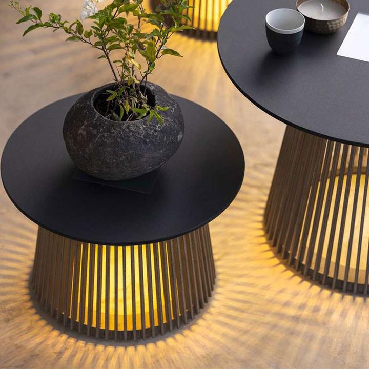 Produktbild Les Jardins Beleuchteter Couchtisch Tecka Solar und wiederaufladbar Grosses Model TA04503l
