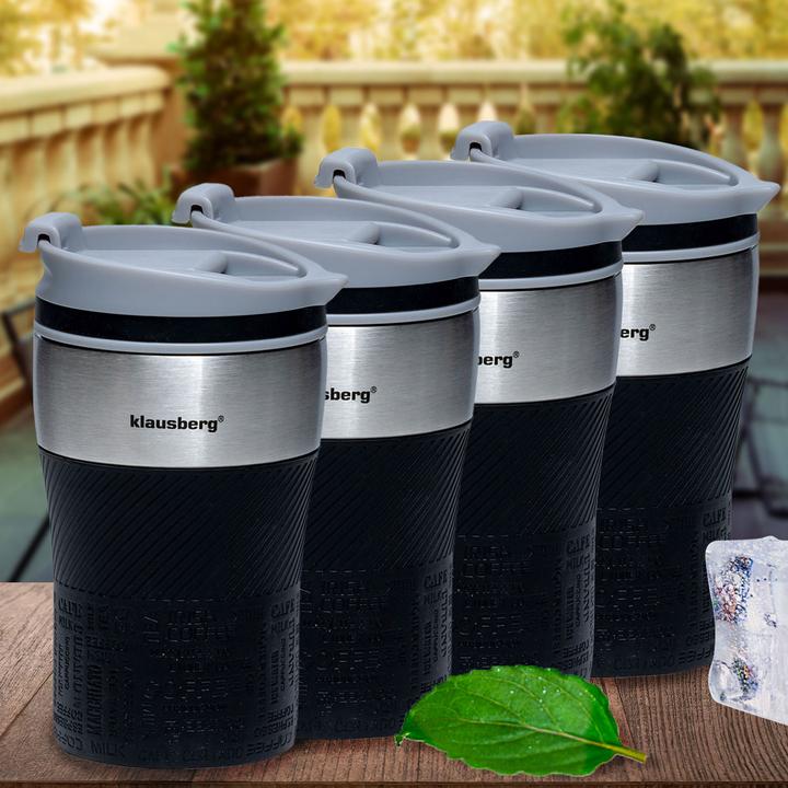Actual product image Klausberg Set of 4 double-walled thermo mugs, 280ml, black (0.28 l)