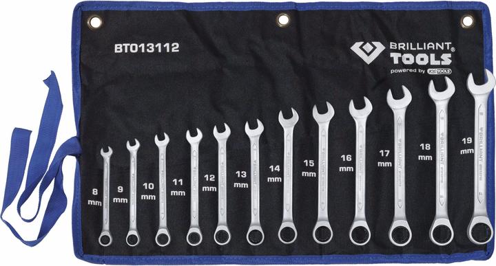 Actual product image Brilliant Tools BT013112 Ratchet ring wrench set (19 mm, 8 mm, 10 mm, 14 mm, 18 mm, 11 mm, 12 mm, 17 mm, 15 mm, 13 mm, 9 mm, 16 mm)