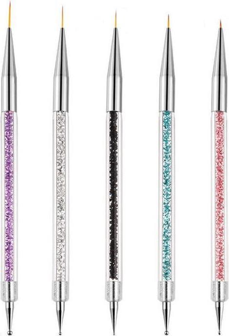 Vanessa Beauty Dotting Pens (Ustensiles à ongles, Pourpre, Blanc, Noir, Bleu, Rose)