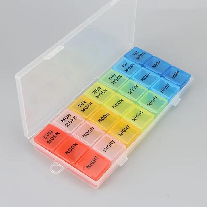Produktbild Cbx Tablettenbox 7 Tage, Pillendose für eine Woche, Tablettenorganizer mit 21 Fächern