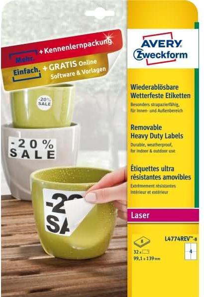 Actual product image Avery Weatherproof labels