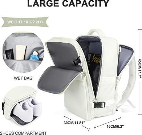 Image du produit Only-Bags.Store Sac de cabine pour EasyJet 45x36x20 Travel Rucksack Ryanair avec port USB Avion Sac à dos