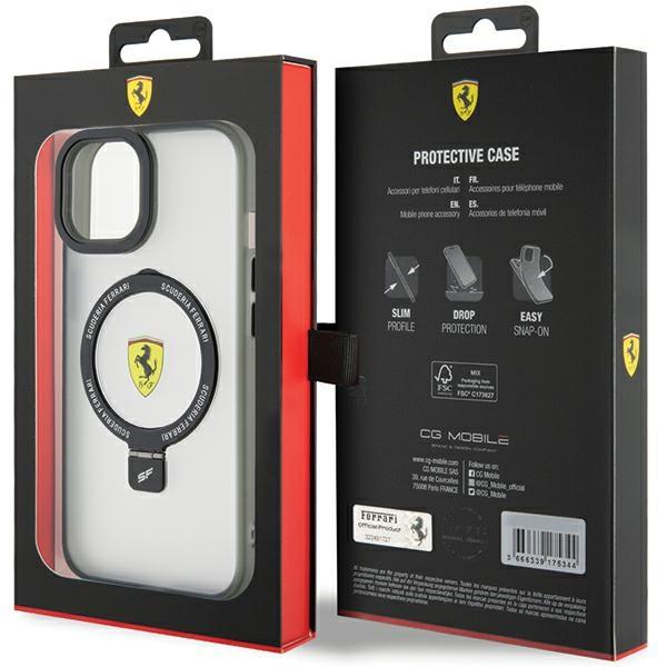 Actual product image Ferrari FEHMP15MUSCAK iPhone 15 Plus / 14 Plus 6.7" czarny/black hardcase Ring Stand 2023 Collection (Apple iPhone 15 Plus, Apple iPhone 14 Plus)