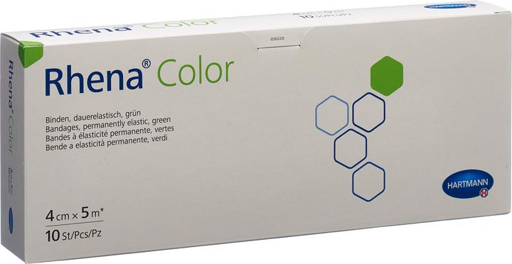 Produktbild Rhena Color Elastische Binden 4cmx5m grün offen