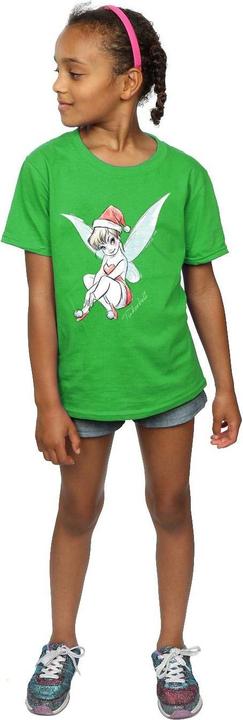 Actual product image Disney Girls Tinkerbell Christmas Fairy Cotton T-Shirt (116)