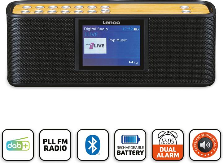 Image du produit Lenco PDR-045BK (DAB+ DAB, FM, Bluetooth)