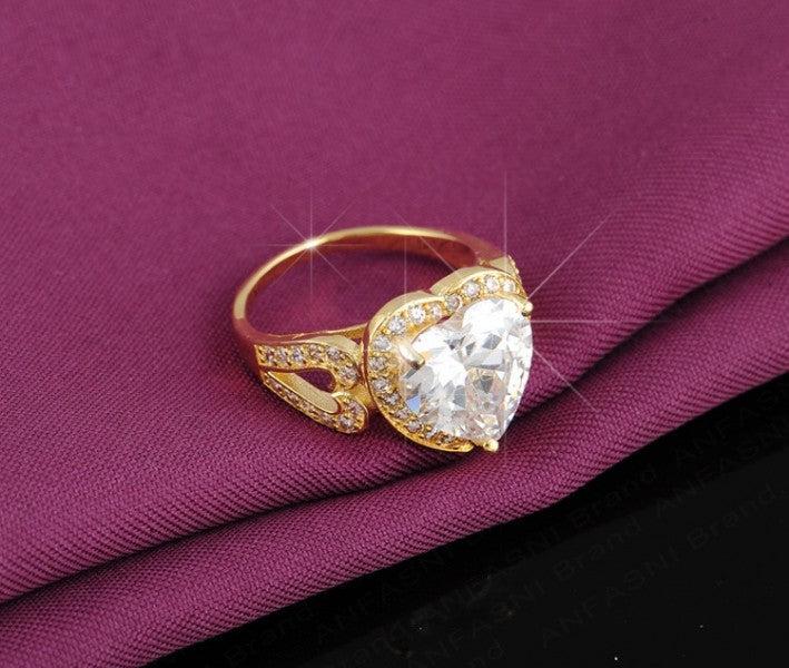 Image du produit Hermex Bague plaquée or RGP avec zirconium - Or Gr. 54 (54, 900 Platine)