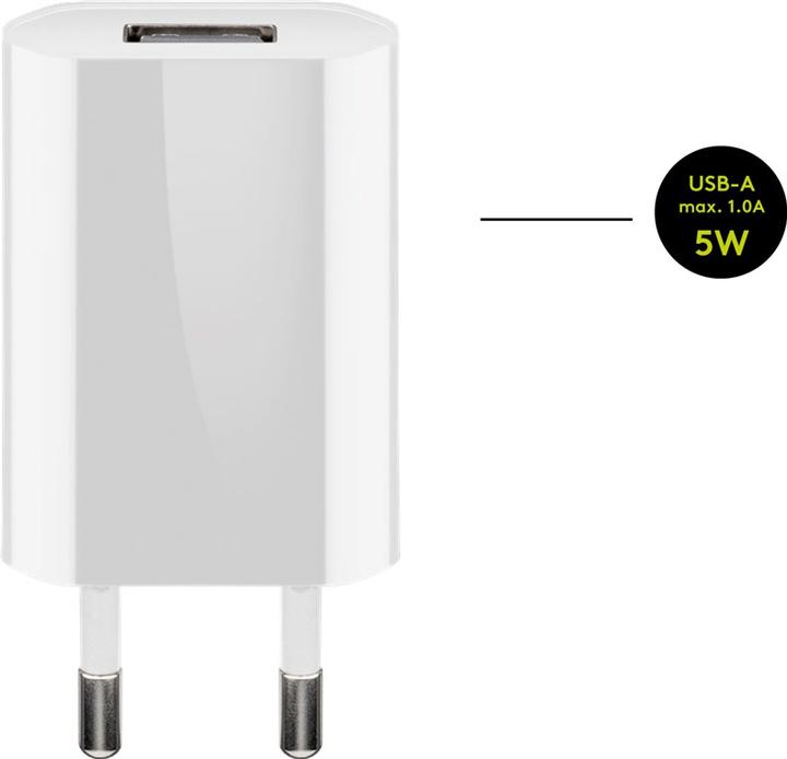 Actual product image Goobay USB A Charger Slim with Apple Lightning Cable (5 W)