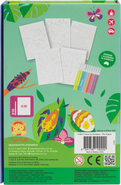 Produktbild Tiger Tribe kleurboek Kleuren Op Nummer incl. stiften - De Tropen