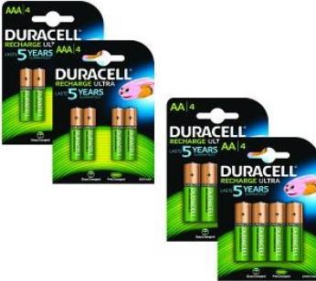 Duracell Voorgeladen AA / AAA 2 x 8 Packs (16 Pcs., AA, AAA)
