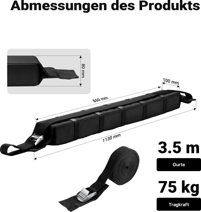 Produktbild Wiltec Dachgepäckträger 113x10x8cm Auto 75kg Dachträger Gepäckträger Kanu Kajak