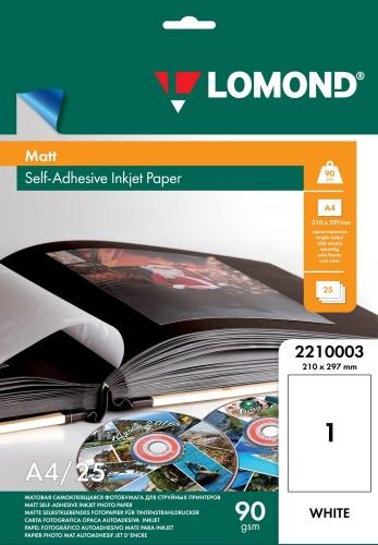 Actual product image Lomond Self Adhesive Inkjet Photo Paper Matte A4, 25 sheets (A4, 25 x)