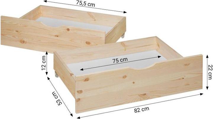 Image du produit Homestyle4u Palettenbett mit Lattenrost (100 x 200 cm)