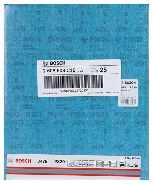 Produktbild Bosch Professional Zubehör Schleifblatt Papier J475, Best for Metal, 230 x 280 mm, 320, ungelocht, 1er-Pack (320)