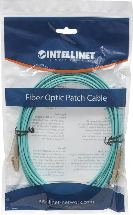 Immagine prodotto Intellinet Cavo di collegamento in fibra ottica LC/LC multimodale OM3 aqua (LSOH, CAT8.1, 3 m)
