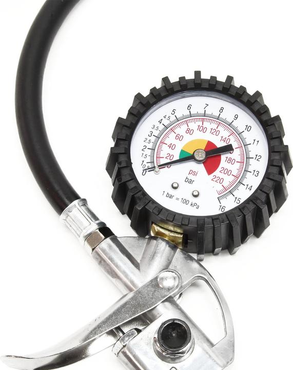 Immagine prodotto Wiltec Pistola per gonfiaggio pneumatici Pistola per sgonfiaggio pneumatici con manometro 0-16 bar