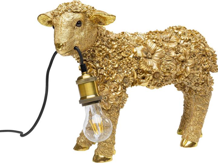 Produktbild Kare Design Tischleuchte Animal Flower Sheep Gold 36cm (E27)