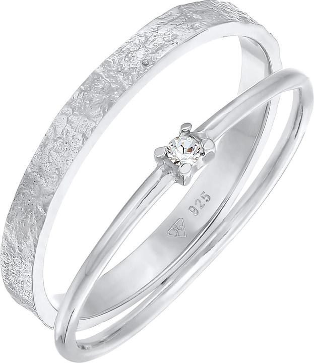 Produktbild Elli Kristall Ring, Organic, Ring Set, Solitär-Ring (54, 925 Silber)