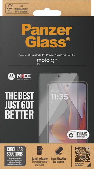 Actual product image PanzerGlass Ultra-Wide Fit (1 Piece, Vivo Y75 5G)