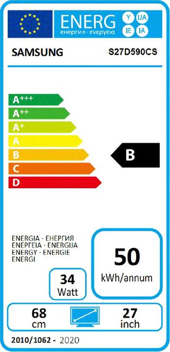 Energy Label Samsung S27d590c (1920 x 1080 pixels, 27")