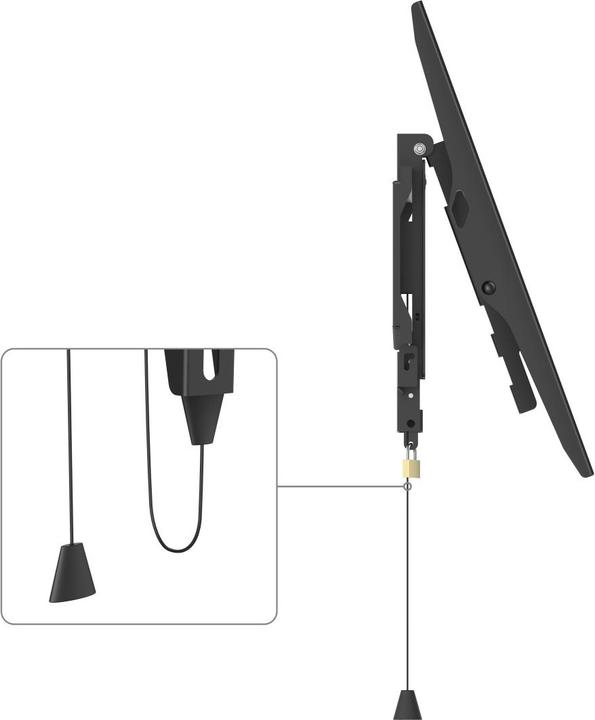 Image du produit Hama Support TV mural, inclinable, antivol, 165 cm (65") jusqu'à 50 kg (Mur, 65", 50 kg)