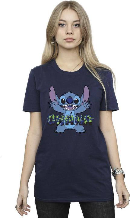 Immagine prodotto Disney Lilo And Stitch Ohana Blue Glitch Maglietta Ampia Donna (3XL)