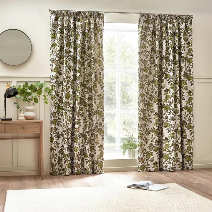 Produktbild Wylder FaltenVorhänge Jacquard Granatapfel Blumig (168 x 229 cm)